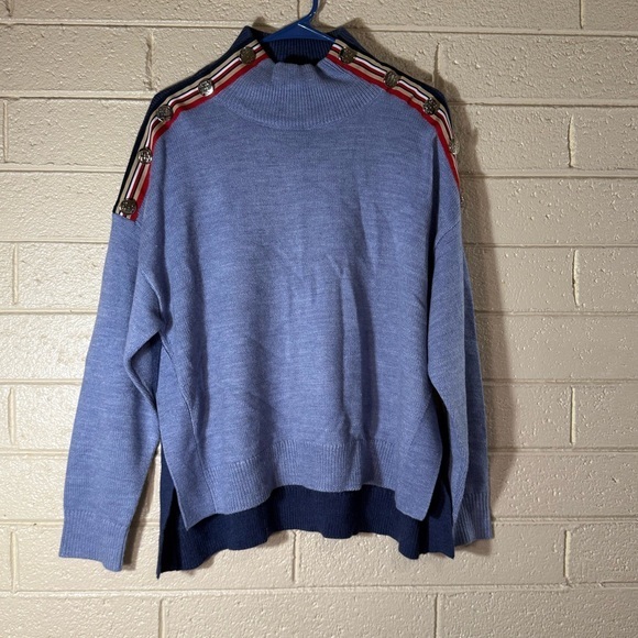 Tommy Hilfiger Other - Tommy Hilfiger Blue and Red Crewneck Sweater with Striped Accents size L